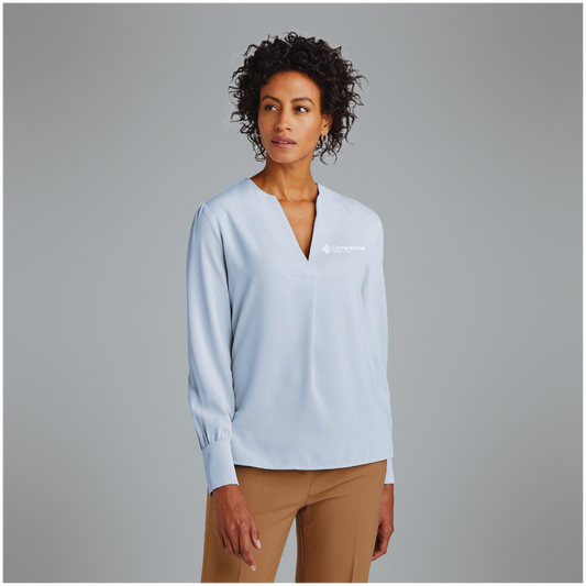 Brooks Brothers Women’s Open-Neck Satin Blouse